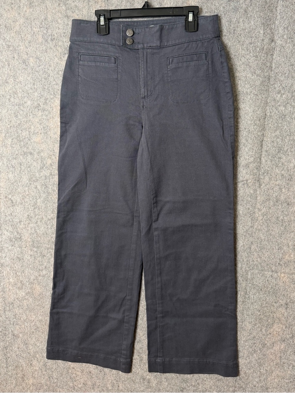 Loft Womans 0P Gray Business Casual The Palmer Wide Leg Cropped Pants